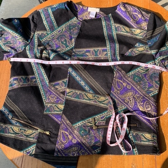 Chicos jacket size 2 fully lined zipper pockets abstract design  durable… - Picture 11 of 15